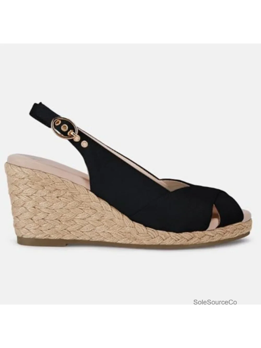 Women's Jute Wedge Sandals Slingback Open Toe Espadrilles Peep Toe Adjustable